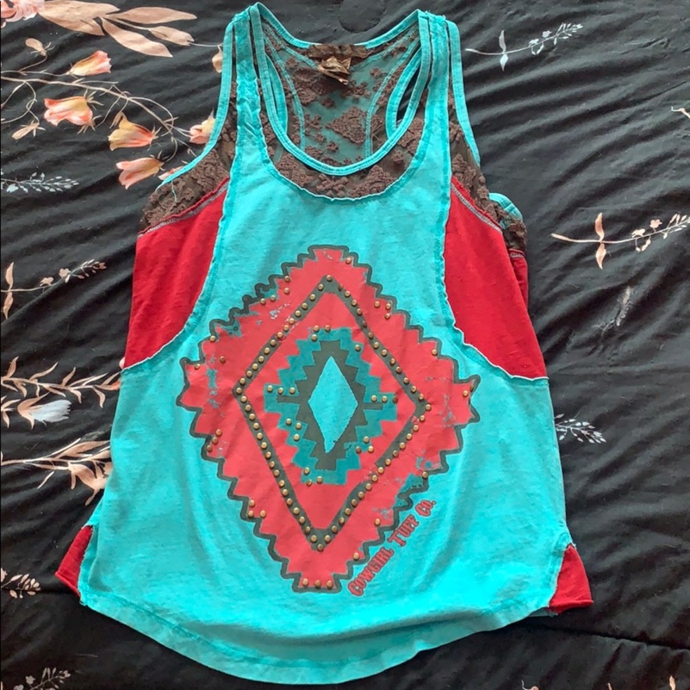Cowgirl tuff tank top S